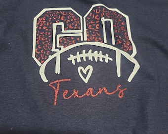 GO Texans Tee / GO Football Shirt / Football Tee