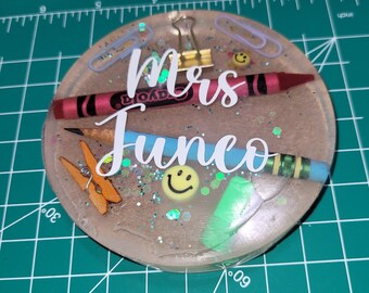 Personalized Teacher Coaster, Teacher Gift, Beginning of Year Gift, Paper Weight