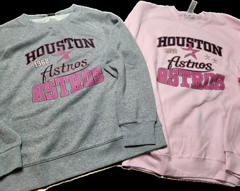 Sweatshirt Astros / Pink and Gray Sweatshirts / Baseball Sweatshirts / Sweatshirts