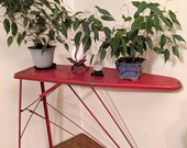 Vintage Child 39 s Red Metal Folding Ironing Board Plant Stand Cute Shabby Decor Accent