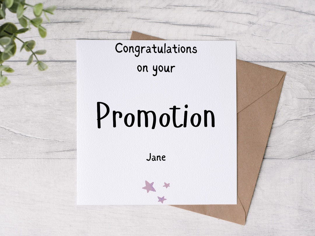 Promo Code Congratulations Congratulations on Your Promotion Personalised Card - Etsy