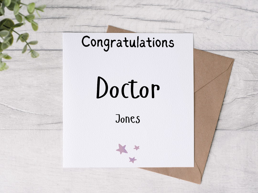 Congratulations Doctor Personalised Card - Etsy