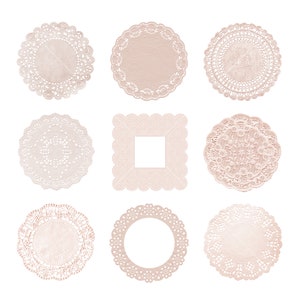 9 Pink Lace Clipart, Instant Download, Commercial Use