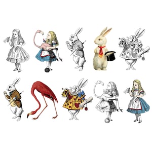 10 Vintage Alice im Wunderland Clipart, Instant Download, kommerzielle Nutzung
