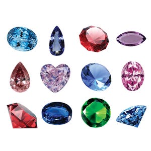 12 Gemstone Clipart, Instant Download, Commercial Use