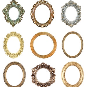 9 Oval Frames PNG Clipart, Instant Download, Commercial Use