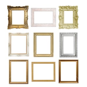 9 Square Frame Clipart, Instant Download, Transparent PNG, Commercial Use