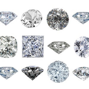 12 Diamond PNG Cliparts, Instant Download, Commercial Use