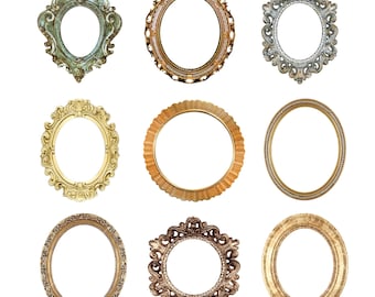 9 Oval Frame Clipart Set 2, Instant Download, Commercial Use