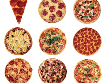 9 Pizza Clipart, Instant Download, Commercial Use