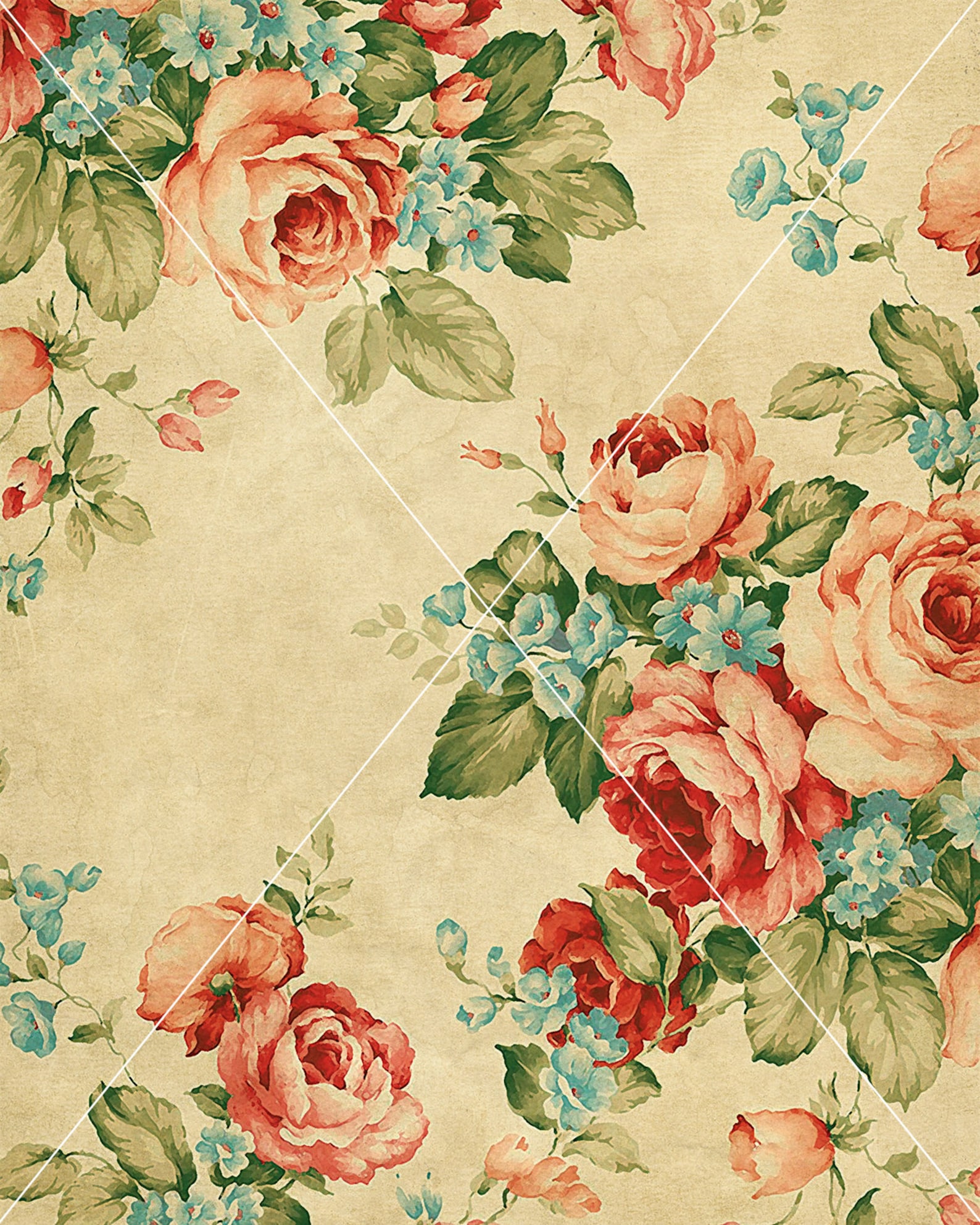 Printable Floral Papers Set 11, Vintage Junk Journal Pages, Scrapbooking Ephemera, Instant ...