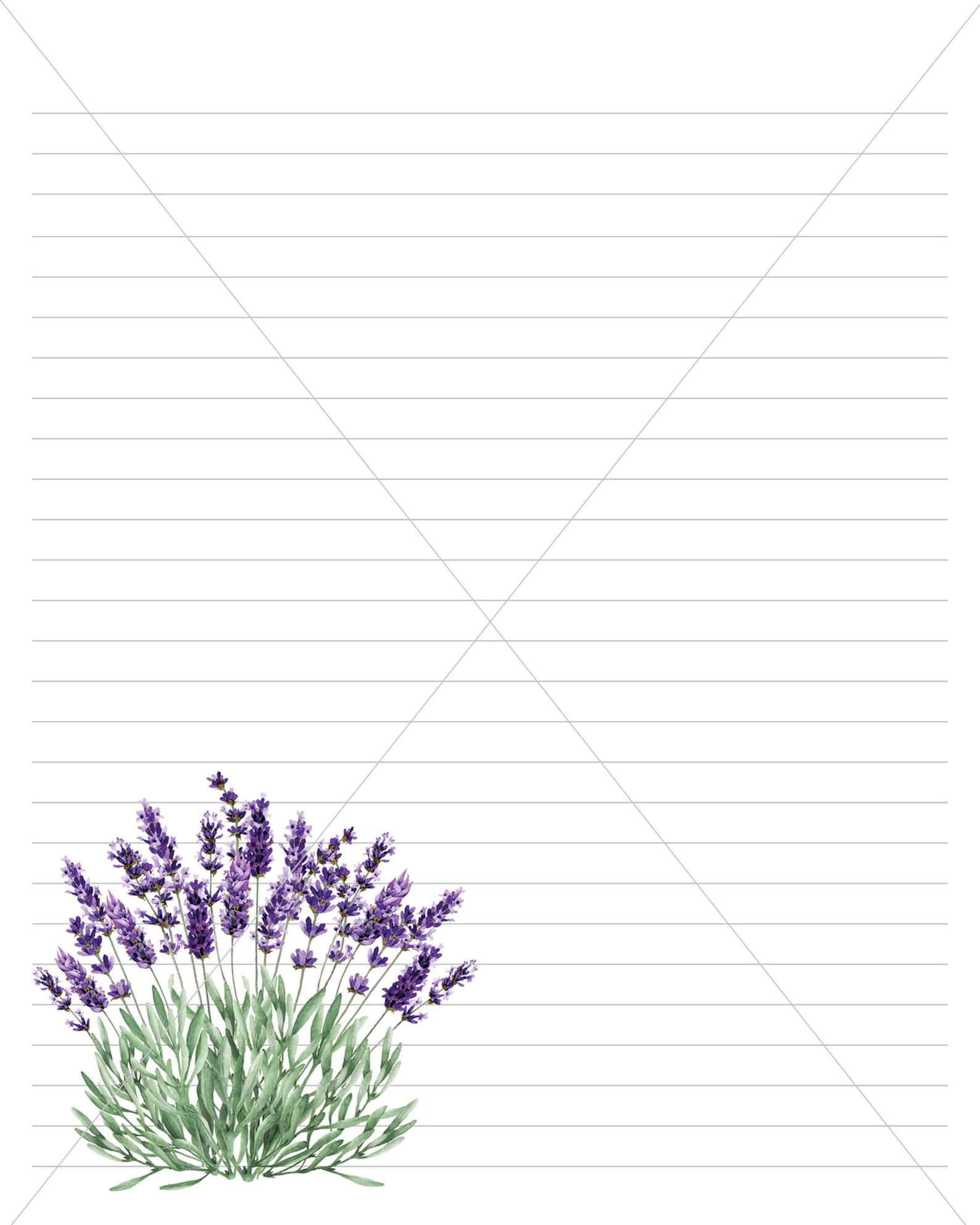 10 Lavender Printable Writing Paper Instant Download Lined | Etsy