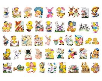 Vintage Easter Clipart, Instant Download, Commercial Use