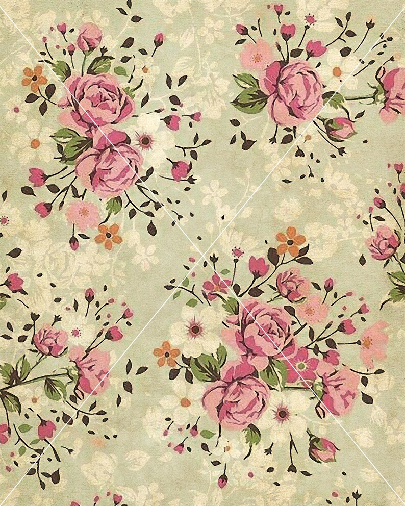 Printable Floral Papers Set 11, Vintage Junk Journal Pages, Scrapbooking Ephemera, Instant ...