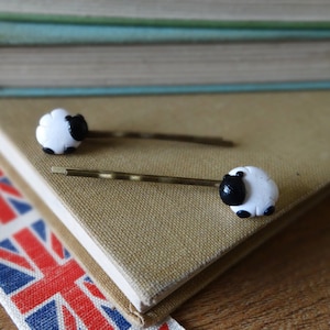 By the Shed Sheep Lamb Hairgrips - White - Countryside, Farm Animals, Gift, Farming, Spring, Easter - Hairslides, Bobby Pins, Kirby Grips