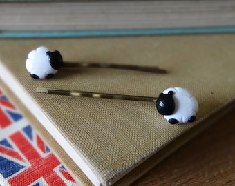 By the Shed Sheep Lamb Hairgrips - White - Countryside, Farm Animals, Gift, Farming, Spring, Easter - Hairslides, Bobby Pins, Kirby Grips