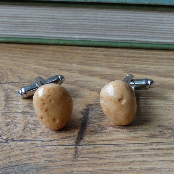 By the Shed Potato Cufflinks - Allotment - Vegetarian - Gardening - Vegetable - Fruit - Mashed Gift Chips Fries Pomme Roast