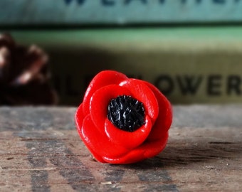 By the Shed Red Poppy Pin Badge - Flowers - Garden - Gardening - Gift - Unique Present - Floral - Lapel Pin, Brooch, Tie Pin