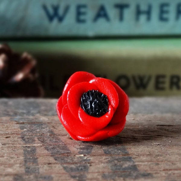 By the Shed Red Poppy Pin Badge - Flowers - Garden - Gardening - Gift - Unique Present - Floral - Lapel Pin, Brooch, Tie Pin