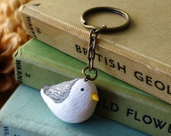 By the Shed Seagull Sea Bird Keyring - White - Birds, Seaside, Coastal - Gift, Present - Bird Watching, Coastline, Beach - Key Chain, Charm