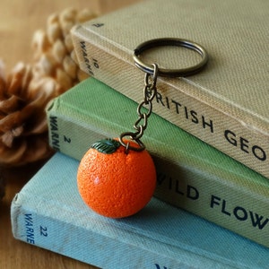 By the Shed Orange Fruit Keyring Vegetable Fruit Sunshine, OJ, Orange Juice Garden Gift Quirky Summer Citrus Key Chain, Charm image 1