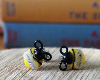 By the Shed Bumble Bee Bug Earrings - Garden Insects - Gift - Unique - Yellow Black - Wasp - The Good Life - Flowers Vegetables
