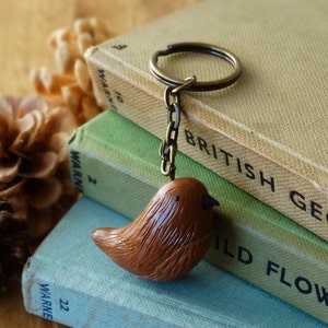 By the Shed Wren Vogel Schlüsselanhänger - Braun - Vögel, Garten, Kleingarten, Jenny Wren - Geschenk, Geschenk - Vogel beobachten, Spatz - Schlüsselanhänger, Charm