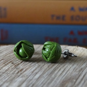 By the Shed Brussel Sprout Green Earrings - Vegetables - Gardening - Gift - Unique Present - Jewellery - Allotment - Festive, Christmas
