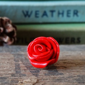 By the Shed - Red Rose Pin Badge - Flowers - Garden - Gardening - Gift - Unique Present - Rose Garden - Jewellery - Floral - Brooch, Tie Pin