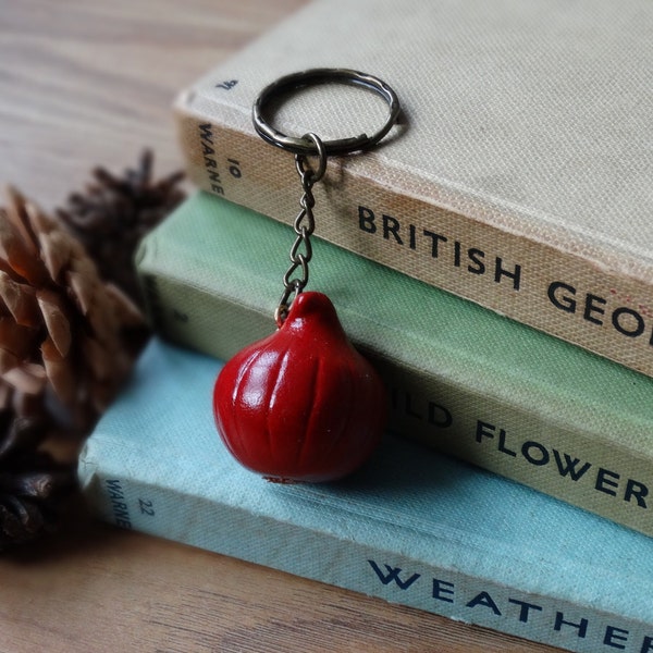 By the Shed Red Onion Keyring Key Chain - Purple - Keys - Allotment - Gardening - Vegetarian Gift - Mediterranean - Vegetables