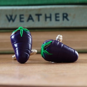 By the Shed Purple Carrot Cufflinks - SilverPlated - Allotment - Végétarien - Jardinage - Légume - Fruits - Funky, Nouveauté - Chemise