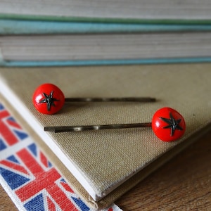By the Shed Tomato Red Fruit Hair Grips - Garden - Fruit - Vegetables - Gardening - Gift - Unique Present - Bobby Pins - Kirby Grips