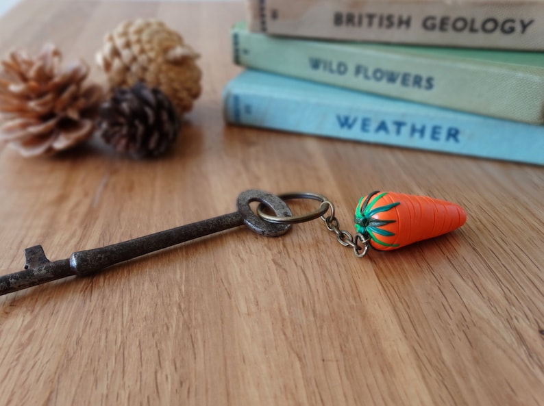 By the Shed Carrot Keyring Key Chain - Orange - Antique Bronze Chain ...
