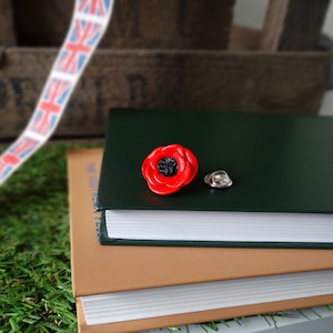 By the Shed Red Poppy Pin Badge Flowers Garden Gardening Gift Unique Present Floral Lapel Pin, Brooch, Tie Pin image 2