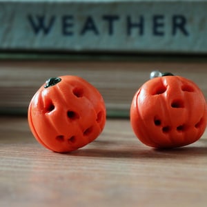 Par le hangar Citrouille Orange Boutons de manchette de légumes - SilverPlated - Allotment - Végétarien - Jardinage - Légume - Fruits - Halloween - Amusant