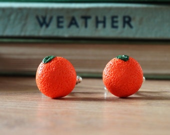 By the Shed Orange Citrus Fruit Cufflinks - SilverPlated - Allotment - Vegetarian - Gardening - Vegetable - Fruit - Orange Lemon