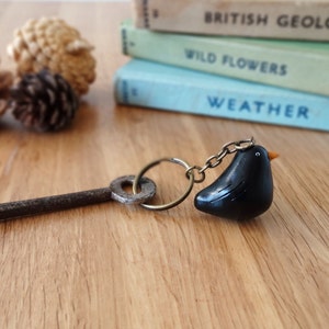 By the Shed Black Bird Keyring - Blackbird - Garden Birds - Gardening - Gift, Present - Good Life - Countryside, Landscapes - Charm, Chain