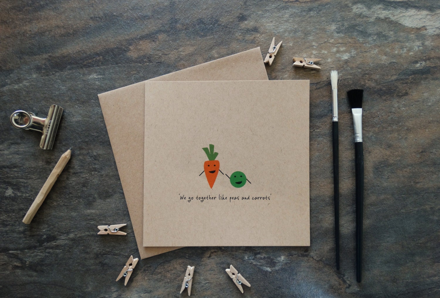 By the Shed - Peas and Carrots Card - We Go Together Like Peas and Ca…