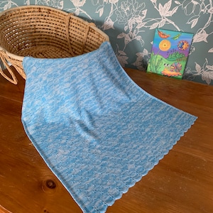 Stunning 100% pure cashmere baby blanket. Col. Sky