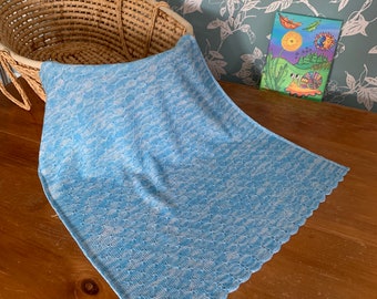 Stunning 100% pure cashmere baby blanket. Col. Sky