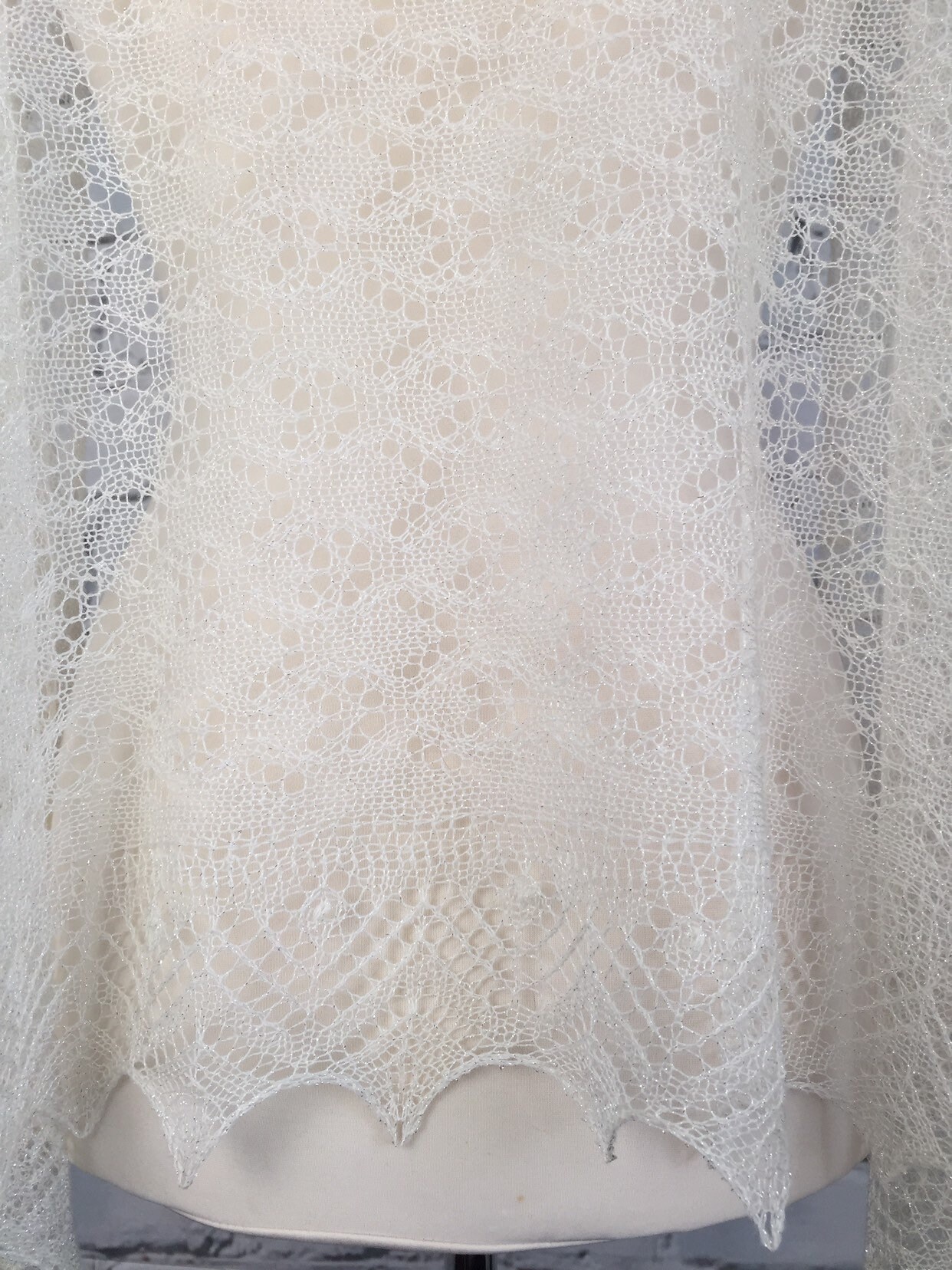 Stunning 100% Pure Cashmere and Lurex Knitted Lace Shawl/ - Etsy UK