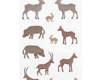 Stickers forest animals, stickers forest animals, sticker set, crafts for children, stickers 3D, sticker sheet animals, stickers deer, gel stickers