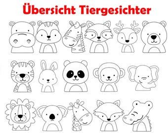 Übersicht Tiergesichter - alle unsere Tiere auf einen Blick, für deine Sonderwünsche!