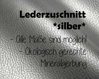 Lederzuschnitt silber, Lederstück, Puschender, Babyschuhleder