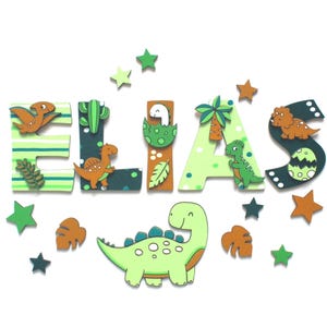 Letras de madera para puertas de habitaciones infantiles, letreros de dinosaurios para puertas, placas para habitaciones infantiles, letras de madera para habitaciones infantiles, letras de madera para dinosaurios