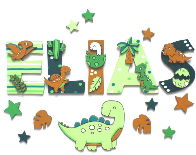 Wooden letters for children's room doors, dinosaur door signs, nameplates for children's rooms, wooden letters for children's rooms, wooden letters for dinosaurs