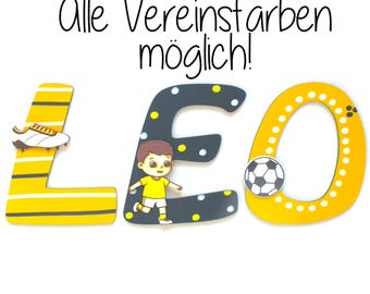 Wooden letters children's room door favorite club gift football fan letters football children's room wall decoration name wood