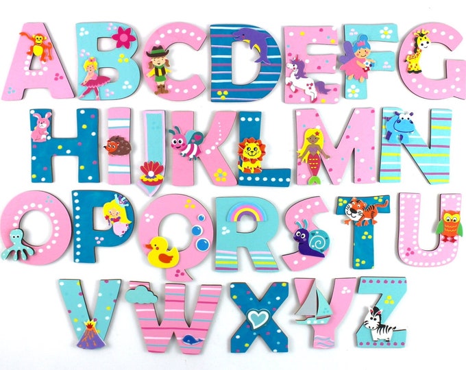 Wooden letters children's room door