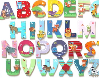 Wooden letters for children's room doors, wooden letters individually, wooden name letters, children's room letters, wooden letters name