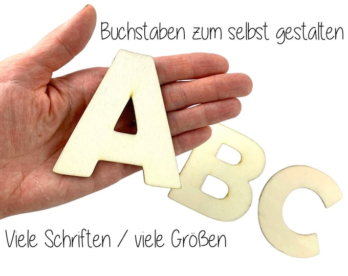 Natural wooden letters to paint yourself
